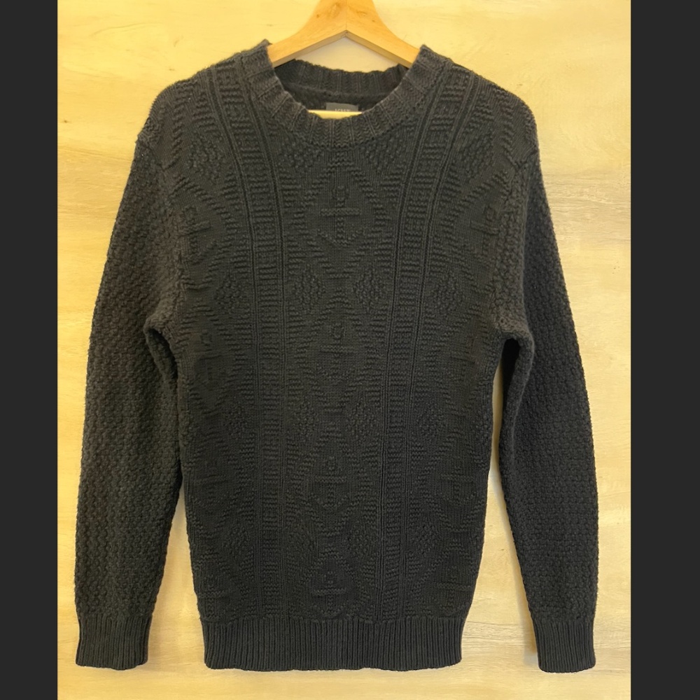 J.Crew100% Cotton Black Cable Knit Anchor Sweater Size XS